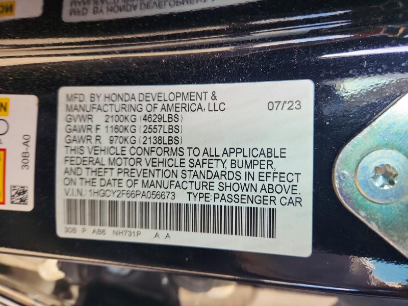 Продаж на аукціоні авто 2023 Honda Accord, vin: 1HGCY2F66PA056673, номер лоту: 67484376