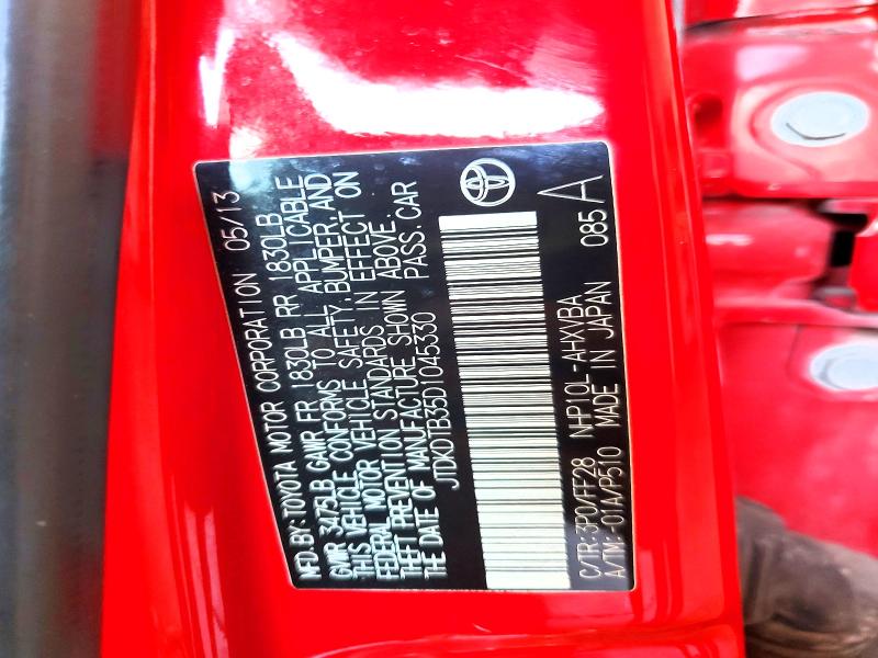 Aukcja sprzedaży 2013 Toyota Prius C, vin: JTDKDTB35D1045330, numer aukcji: 68566066
