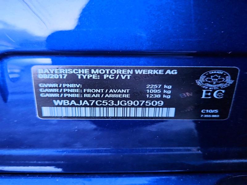 Aukcja sprzedaży 2018 Bmw 530, vin: WBAJA7C53JG907509, numer aukcji: 69230816