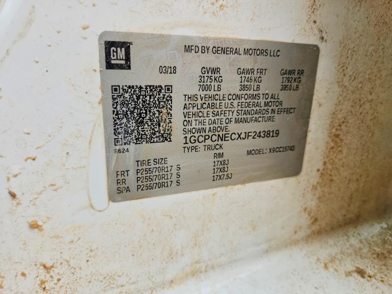69875886 :رقم المزاد ، 1GCPCNECXJF243819 vin ، 2018 Chevrolet Silverado مزاد بيع