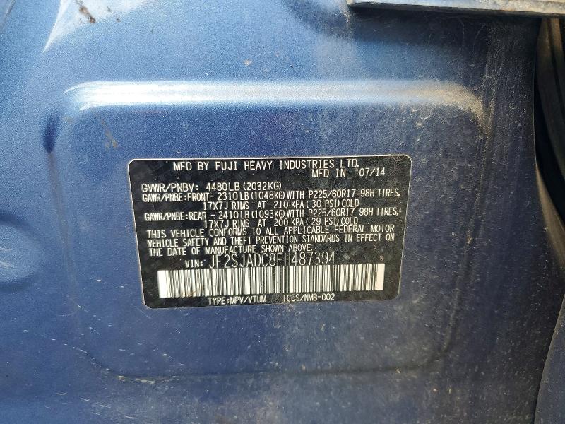Продажа на аукционе авто 2015 Subaru Forester, vin: JF2SJADC8FH487394, номер лота: 68005006