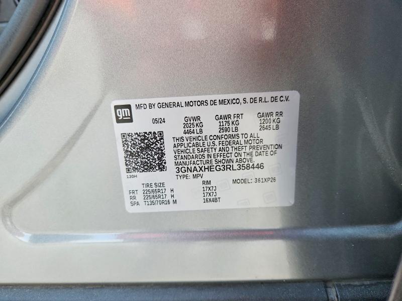 Продаж на аукціоні авто 2024 Chevrolet Equinox, vin: 3GNAXHEG3RL358446, номер лоту: 71102326