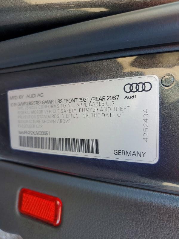 Продажа на аукционе авто 2020 Audi S6, vin: WAUFFAF2XLN033051, номер лота: 69434636