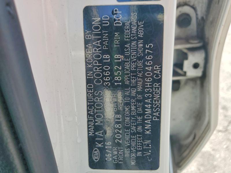 2017 Kia Rio მანქანა იყიდება აუქციონზე, vin: KNADM4A33H6046675, აუქციონის ნომერი: 69013826