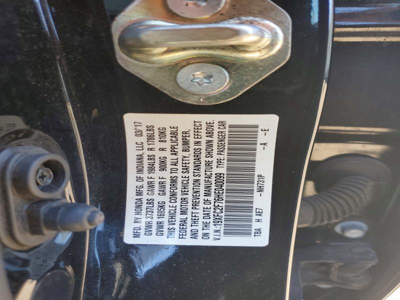 Продаж на аукціоні авто 2017 Honda Civic, vin: 19XFC2F76HE040099, номер лоту: 71181946