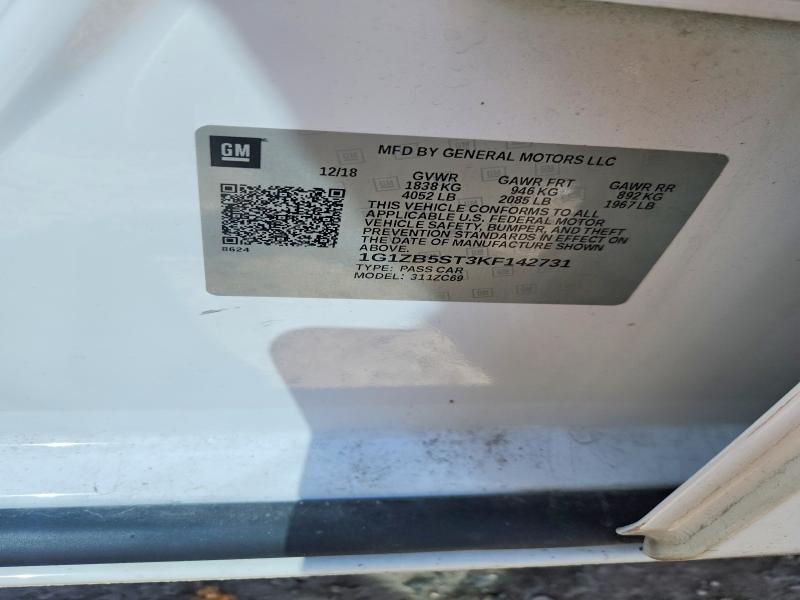 Aukcja sprzedaży 2019 Chevrolet Malibu, vin: 1G1ZB5ST3KF142731, numer aukcji: 66786086