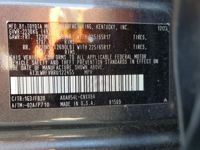 2024 Toyota Rav4 მანქანა იყიდება აუქციონზე, vin: 4T3LWRFV8RU122455, აუქციონის ნომერი: 69883876