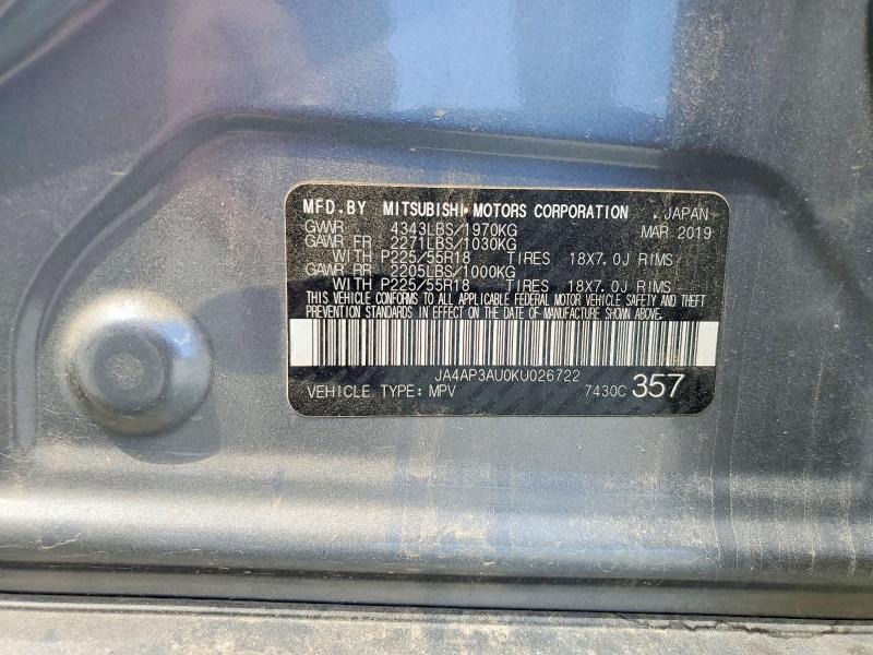 Продажа на аукционе авто 2019 Mitsubishi Outlander Sport, vin: JA4AP3AU0KU026722, номер лота: 68079196