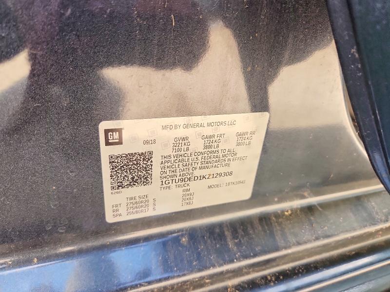 Продаж на аукціоні авто 2019 Gmc Sierra, vin: 1GTU9DED1KZ129308, номер лоту: 66944576