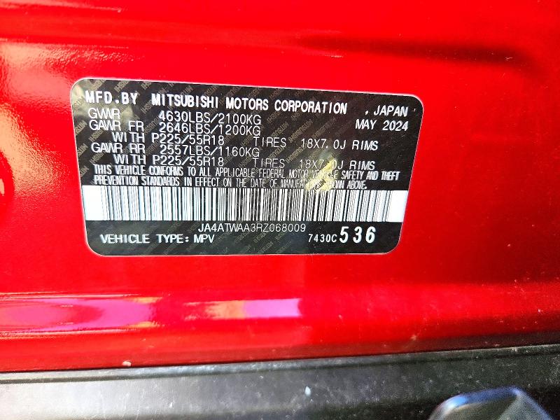 Aukcja sprzedaży 2024 Mitsubishi Eclipse Cross, vin: JA4ATWAA3RZ068009, numer aukcji: 70706336