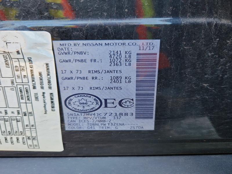 2018 Nissan Rogue მანქანა იყიდება აუქციონზე, vin: 5N1AT2MV4JC721883, აუქციონის ნომერი: 68299116
