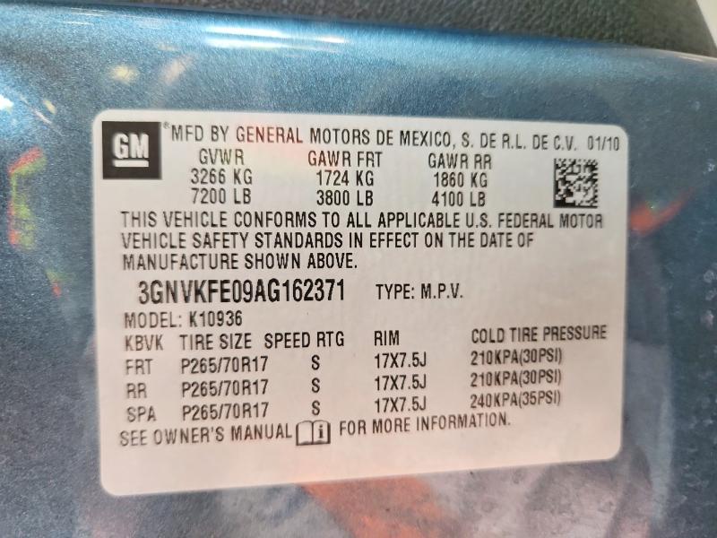 2010 Chevrolet Avalanche მანქანა იყიდება აუქციონზე, vin: 3GNVKFE09AG162371, აუქციონის ნომერი: 67965716