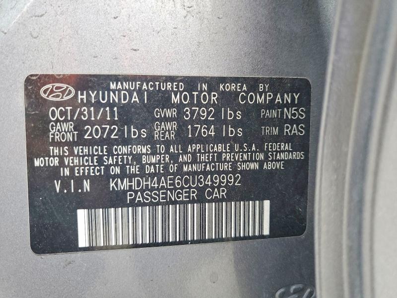 Aukcja sprzedaży 2012 Hyundai Elantra, vin: KMHDH4AE6CU349992, numer aukcji: 68776416