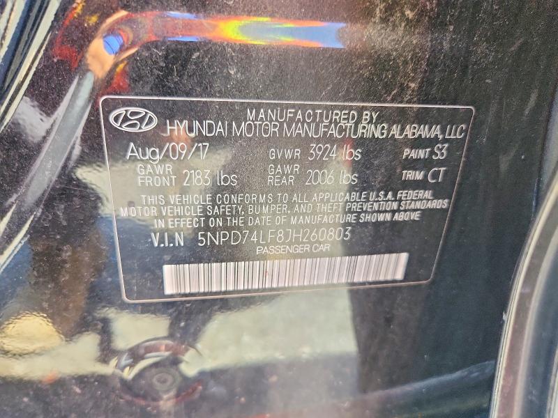 Продажа на аукционе авто 2018 Hyundai Elantra, vin: 5NPD74LF8JH260803, номер лота: 68158706