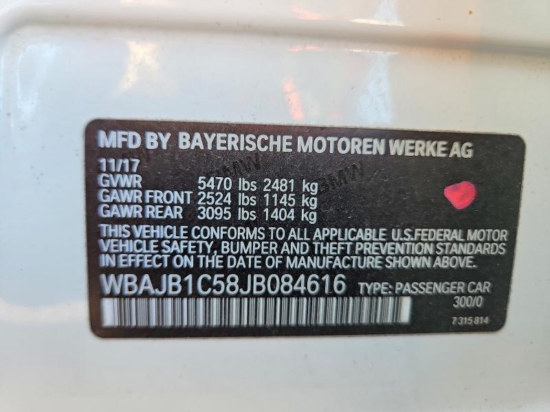 Продажа на аукционе авто 2018 Bmw 530xe, vin: WBAJB1C58JB084616, номер лота: 68961266