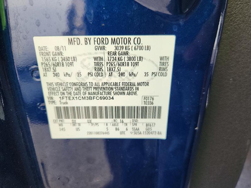 Aukcja sprzedaży 2011 Ford F150, vin: 1FTEX1CM3BFC69034, numer aukcji: 68686046