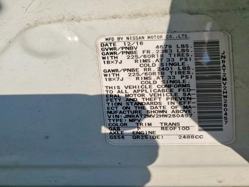 Aukcja sprzedaży 2017 Nissan Rogue, vin: JN8AT2MV2HW260457, numer aukcji: 67326926