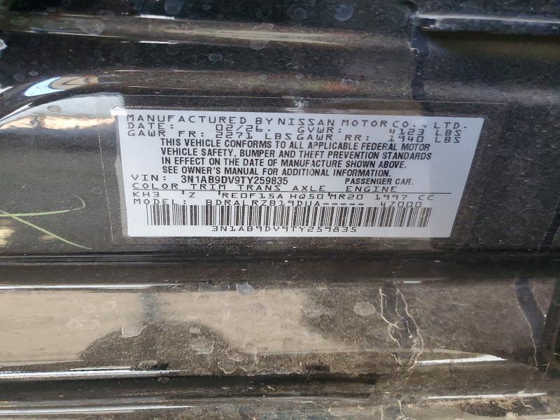 70096366 :رقم المزاد ، 3N1AB9DV9TY259835 vin ، 2026 Nissan Sentra مزاد بيع