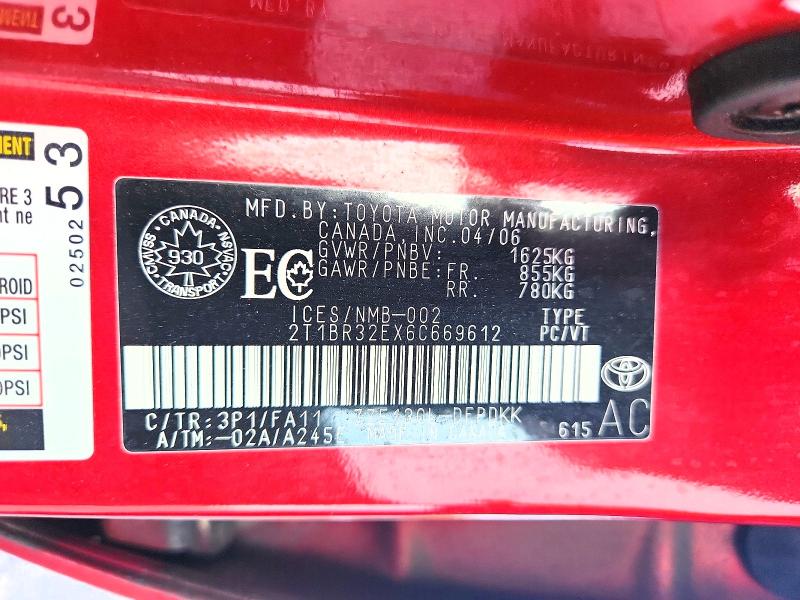 Продаж на аукціоні авто 2006 Toyota Corolla, vin: 2T1BR32EX6C669612, номер лоту: 67409526