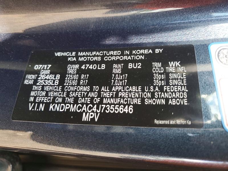 Aukcja sprzedaży 2018 Kia Sportage, vin: KNDPMCAC4J7355646, numer aukcji: 68419596