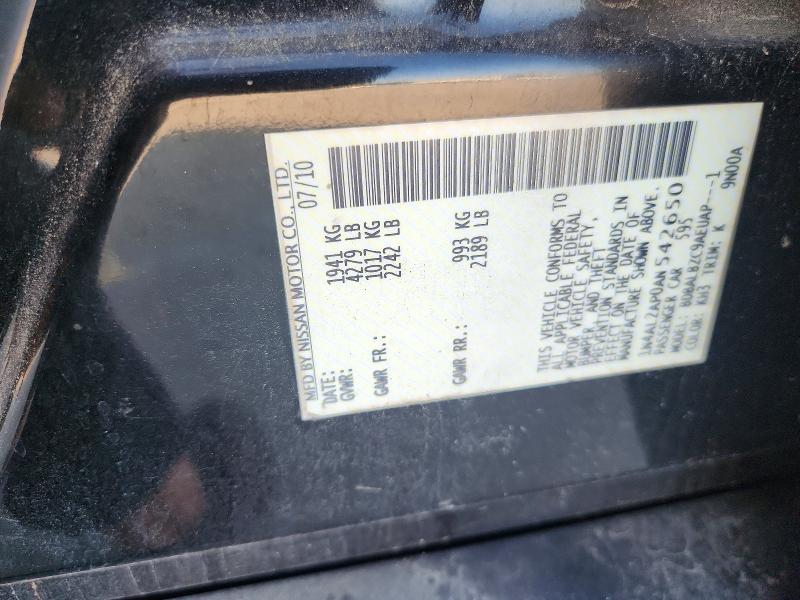 2010 Nissan Altima მანქანა იყიდება აუქციონზე, vin: 1N4AL2AP0AN542650, აუქციონის ნომერი: 67749526