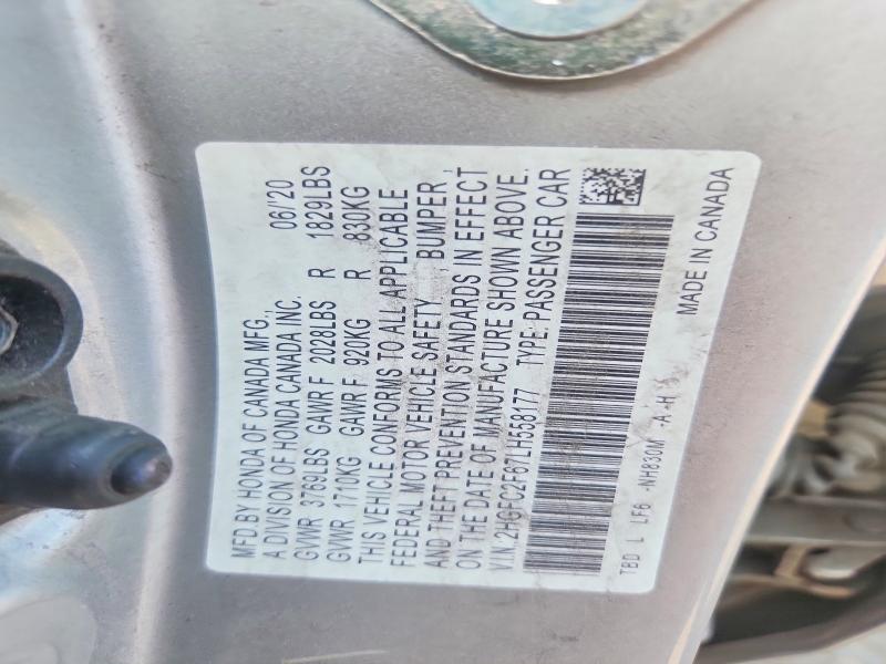 Aukcja sprzedaży 2020 Honda Civic, vin: 2HGFC2F67LH558177, numer aukcji: 67896586