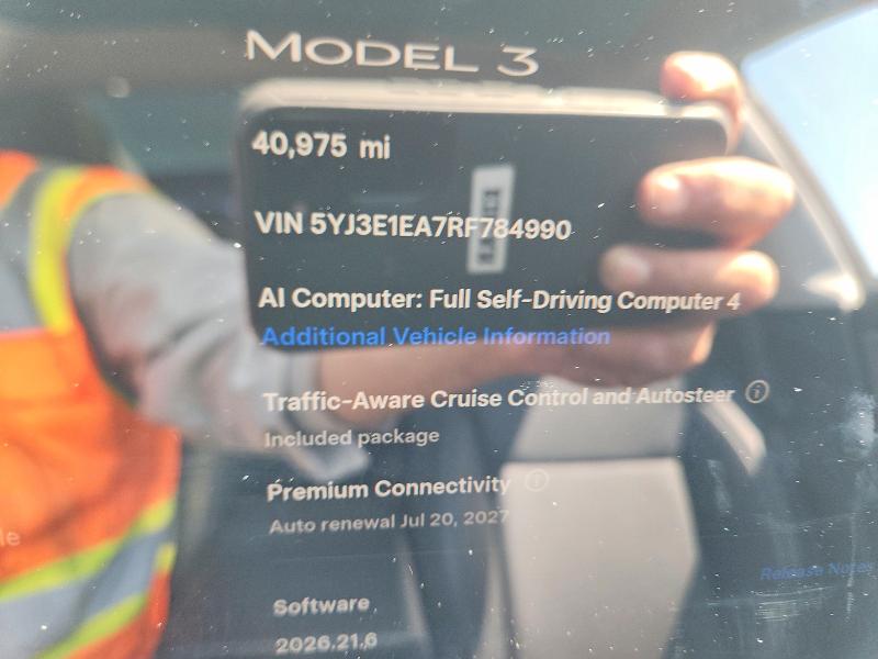 Продаж на аукціоні авто 2024 Tesla Model 3, vin: 5YJ3E1EA7RF784990, номер лоту: 69886676