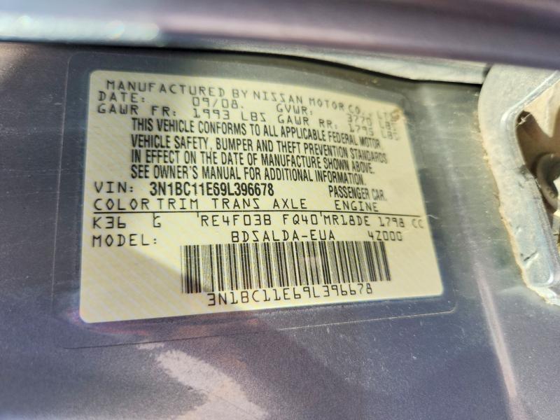 Продажа на аукционе авто 2009 Nissan Versa, vin: 3N1BC11E69L396678, номер лота: 67180836