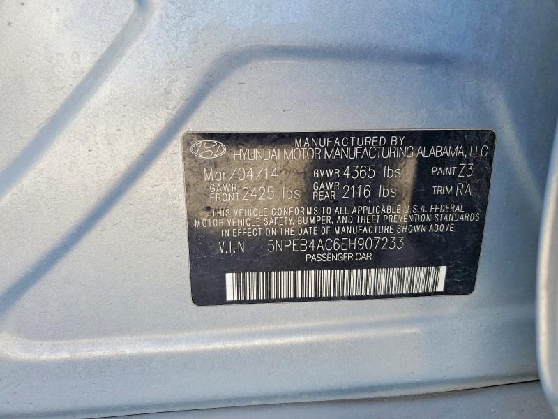 69992606 :رقم المزاد ، 5NPEB4AC6EH907233 vin ، 2014 Hyundai Sonata مزاد بيع