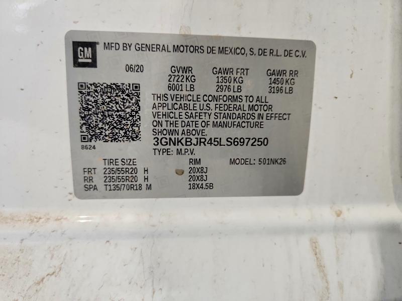 Продаж на аукціоні авто 2020 Chevrolet Blazer, vin: 3GNKBJR45LS697250, номер лоту: 67241896