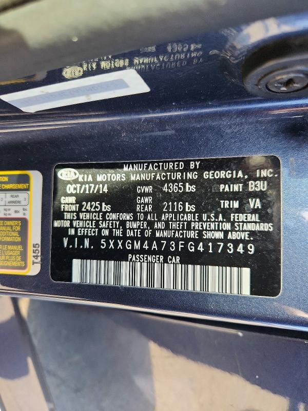 Продаж на аукціоні авто 2015 Kia Optima, vin: 5XXGM4A73FG417349, номер лоту: 69794156