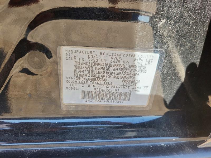 Aukcja sprzedaży 2016 Nissan Versa, vin: 3N1CN7AP6GL827343, numer aukcji: 67916576