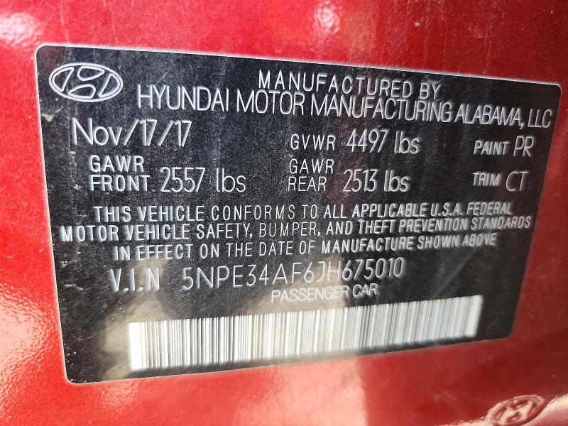 Продаж на аукціоні авто 2018 Hyundai Sonata, vin: 5NPE34AF6JH675010, номер лоту: 71096676