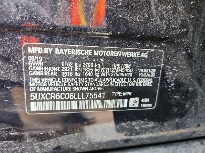 71162556 :رقم المزاد ، 5UXCR6C06LLL75541 vin ، 2020 Bmw X5 مزاد بيع