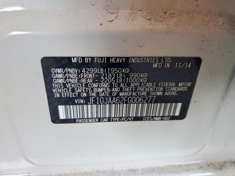 2015 Subaru Impreza მანქანა იყიდება აუქციონზე, vin: JF1GJAA62FG006277, აუქციონის ნომერი: 68590676