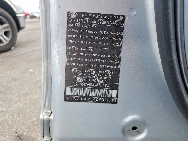 2016 Land Rover Lr4 მანქანა იყიდება აუქციონზე, vin: SALAG2V6XGA787402, აუქციონის ნომერი: 69050896