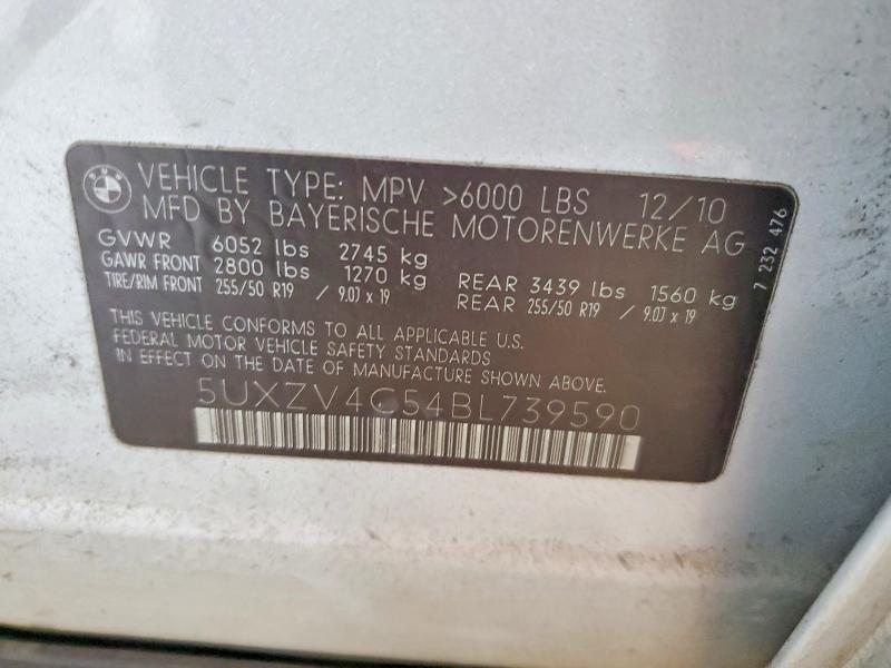Aukcja sprzedaży 2011 Bmw X5, vin: 5UXZV4C54BL739590, numer aukcji: 67640766