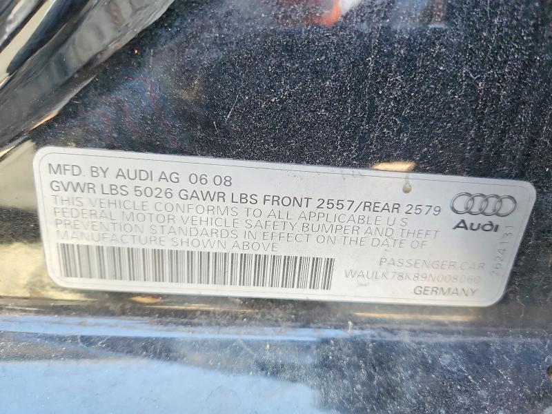 Aukcja sprzedaży 2009 Audi A4, vin: WAULK78K89N008060, numer aukcji: 69002856