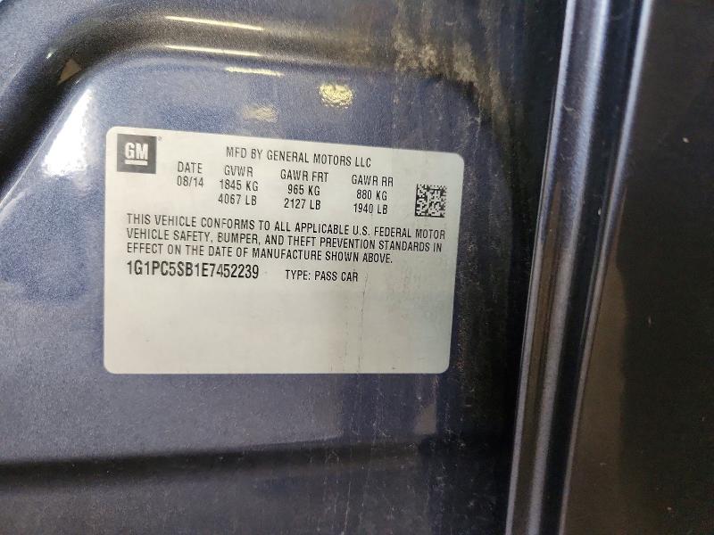 Продаж на аукціоні авто 2014 Chevrolet Cruze, vin: 1G1PC5SB1E7452239, номер лоту: 70616176