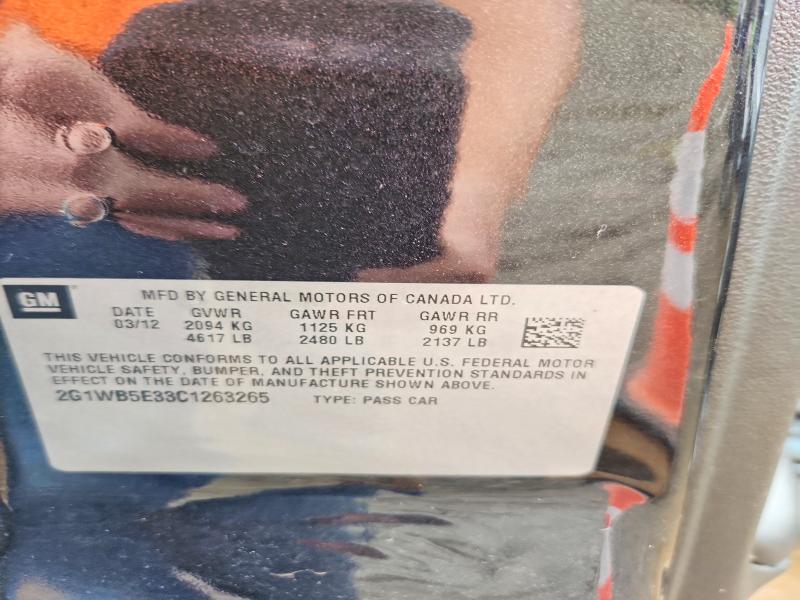 Aukcja sprzedaży 2012 Chevrolet Impala, vin: 2G1WB5E33C1263265, numer aukcji: 69107466