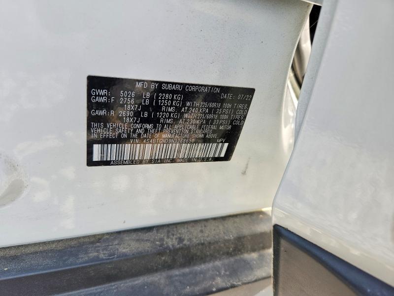 69117526 :رقم المزاد ، 4S4BTGND9N3268650 vin ، 2022 Subaru Outback مزاد بيع