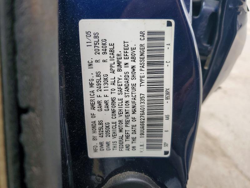 70274556 :رقم المزاد ، 19UUA66276A013357 vin ، 2006 Acura 3.2tl مزاد بيع