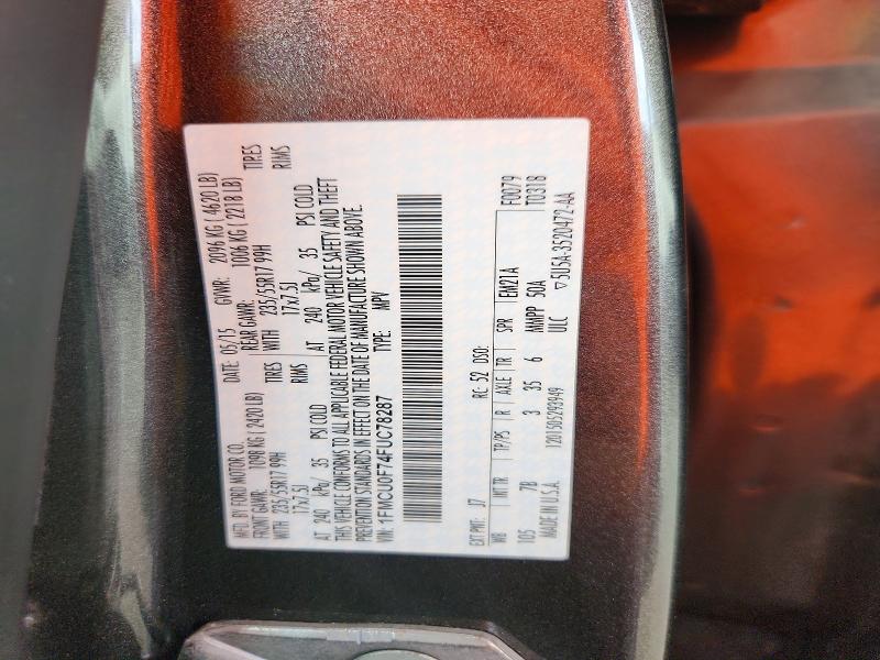 69645486 :رقم المزاد ، 1FMCU0F74FUC78287 vin ، 2015 Ford Escape مزاد بيع
