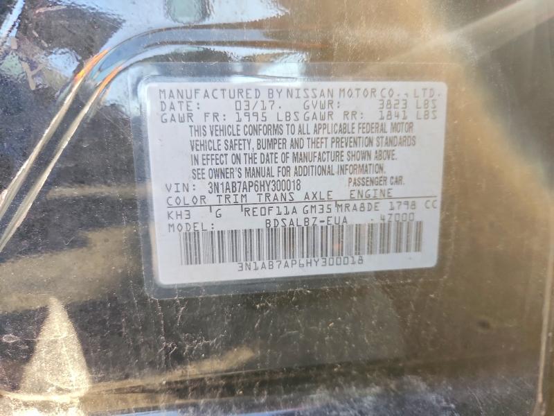 69295946 :رقم المزاد ، 3N1AB7AP6HY300018 vin ، 2017 Nissan Sentra مزاد بيع