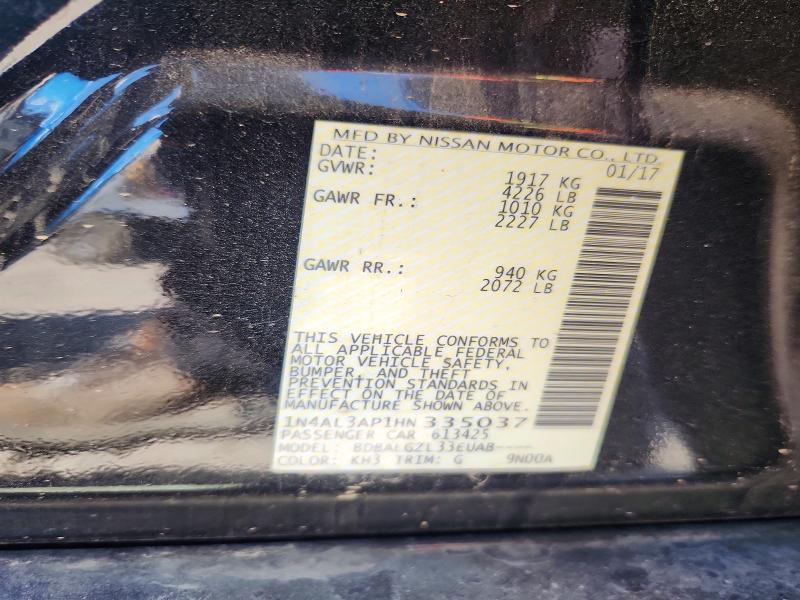 66814736 :رقم المزاد ، 1N4AL3AP1HN335037 vin ، 2017 Nissan Altima مزاد بيع
