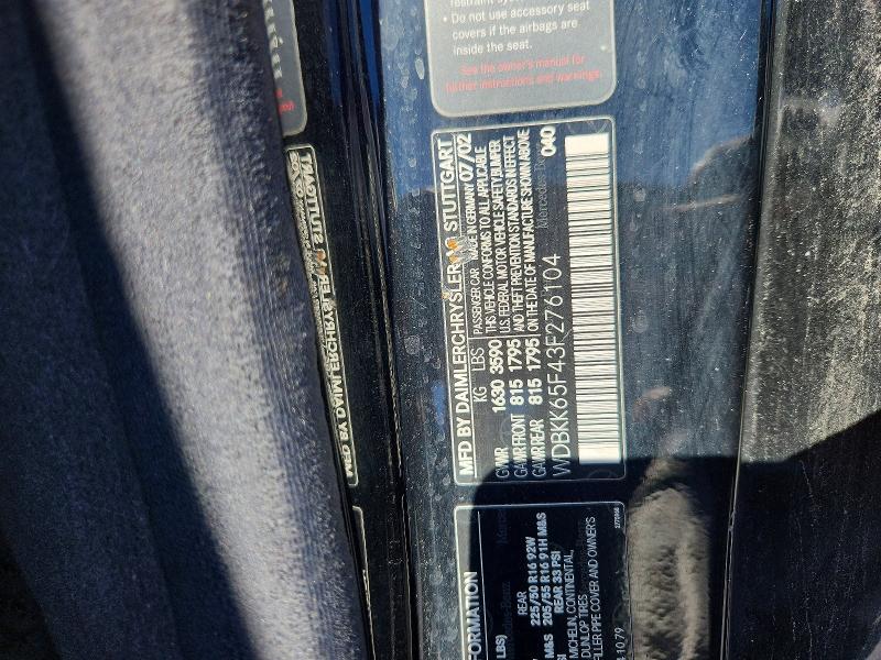 2003 Mercedes-benz Slk მანქანა იყიდება აუქციონზე, vin: WDBKK65F43F276104, აუქციონის ნომერი: 71069566