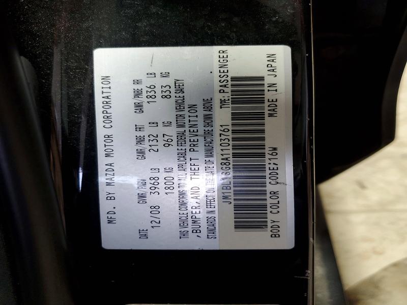 69531836 :رقم المزاد ، JM1BL1SG8A1103761 vin ، 2010 Mazda 3 مزاد بيع