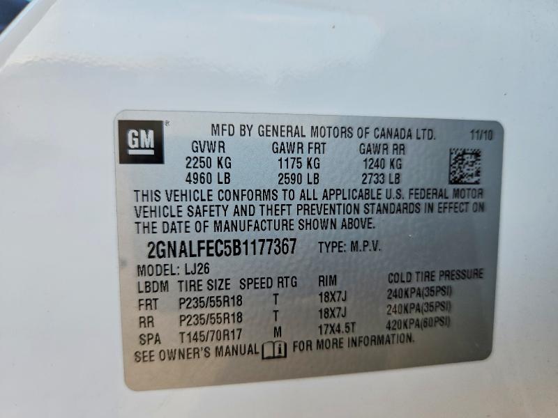 Продаж на аукціоні авто 2011 Chevrolet Equinox, vin: 2GNALFEC5B1177367, номер лоту: 67716296