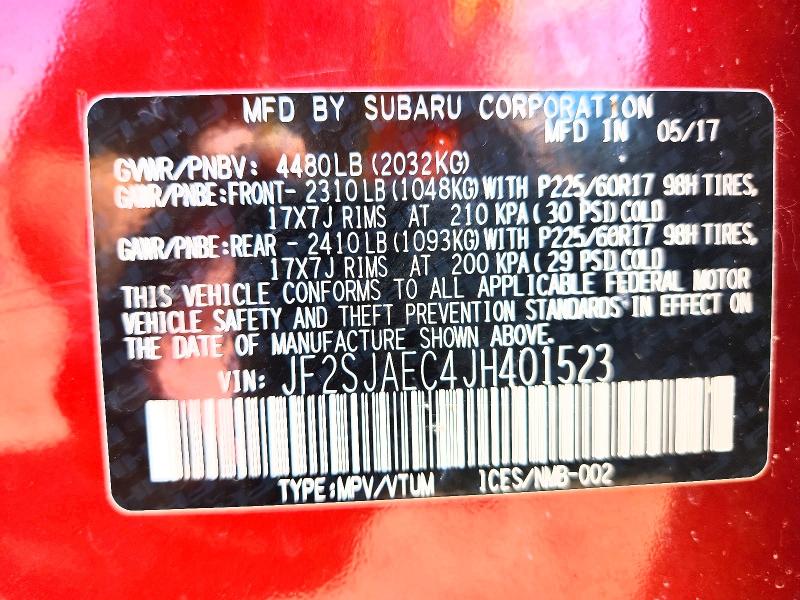 Aukcja sprzedaży 2018 Subaru Forester, vin: JF2SJAEC4JH401523, numer aukcji: 67519616