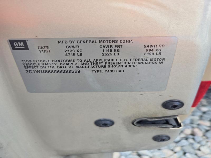 70095406 :رقم المزاد ، 2G1WU583089280569 vin ، 2008 Chevrolet Impala مزاد بيع